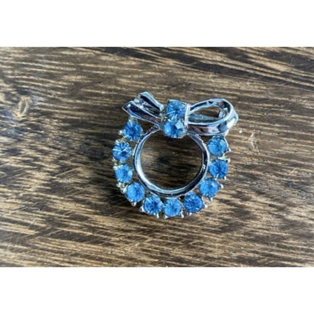 Blue Rhinestone Brooch Pin Formal Casual Every Day Jewelry
